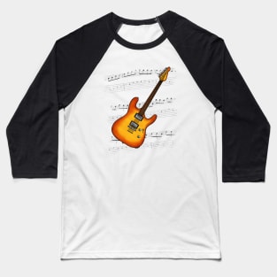 Guitar Tab Electric Guitarist Music Notation Musician (Amber) Baseball T-Shirt